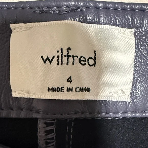 Wilfred Dark Gray Leather Straight Pants - Picture 3 of 9